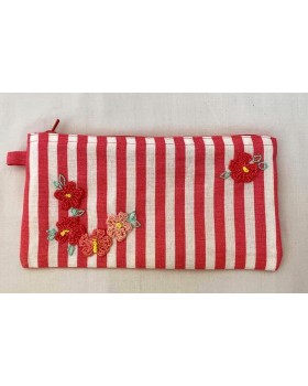 Happy Threads Pretty Cotton Storage Pouch (Red)